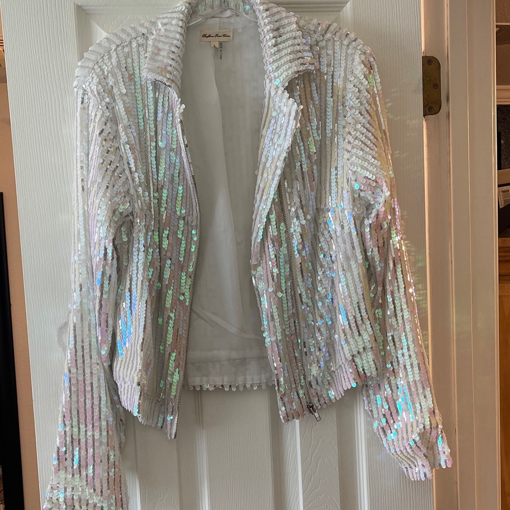 Dazzling Silver Sequin Blazer
